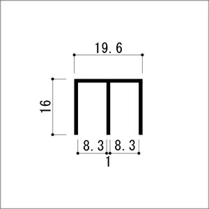 アルミ上レール 5mmハカマ用x3640mm アルマイトシルバー 【※サービスカット対応商品です】