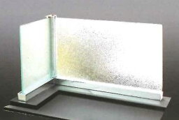 ガラススクリーンポールSタイプ フレーム 角二方 30mm（角型） x L500mm ボール頭 クローム