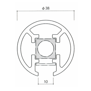 ガラススクリーンポール（ブースバー） Sタイプ 一方 38mm x L500mm ギボシ頭 丸座固定 クローム 【あす楽対応】