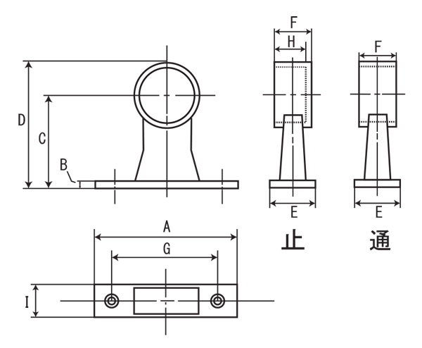 パイプブラケット プロケアブラケット HRB-PR 32mm センター用 黒 ブラック