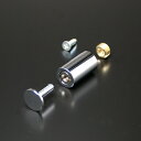 化粧ビス 20mm パイプ長 50mm セット 真鍮製 サインボード 装飾ビス 飾りビス Tフラットタイプ EPA-T20F-50 クローム