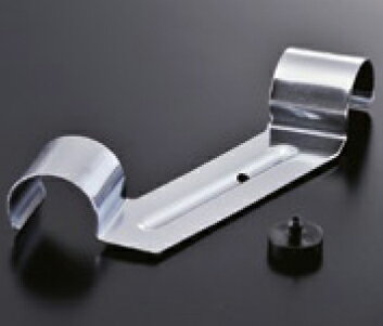 組立パイプシステム UPS-25C 25mm丸パイプ用 連続棚受（ゴムクッション付属） クロームメッキ ※4個入