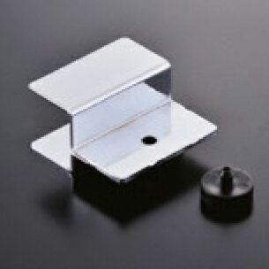 組立パイプシステム UPS-19S 19mm角パイプ用 棚受（ゴムクッション付属） クロームメッキ ※4個入