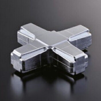 組立パイプシステム UPS-25S 25mm角クロームパイプ用 コネクター 4P クロームメッキ