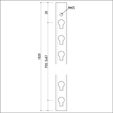 【ダボ柱】 KTD-2 アルミ製 ミニダボ柱(面付用) 1820mm B2アルマイト 40本入