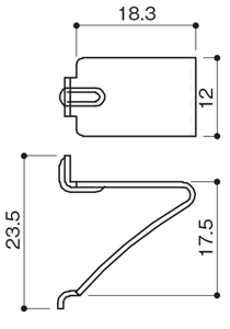 ステンレス棚柱 KTR-1S用 専用V型棚受 ブラック塗装（ラバーなし）