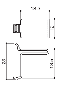 ステンレス棚柱 KTR-1S用 専用L型棚受 ブラック塗装（ラバーなし）