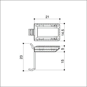 ステンレス棚柱 KTR-1S用 専用L型棚受 ヘアライン 白ラバー付