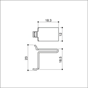 ステンレス棚柱 KTR-1S用 専用L型棚受 ホワイト塗装(ラバーなし)