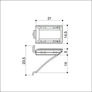 ステンレス棚柱 KTR-1S用 専用V型棚受 ヘアライン 黒ラバー付