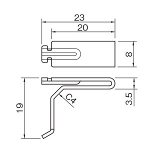 フィット棚柱 KTR-3F用 専用L型棚受 ブラック塗装（ラバーなし）