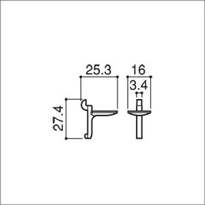 スリム棚柱 KTR-5A （掘込用） U型専用棚受 ブラック 【あす楽対応】