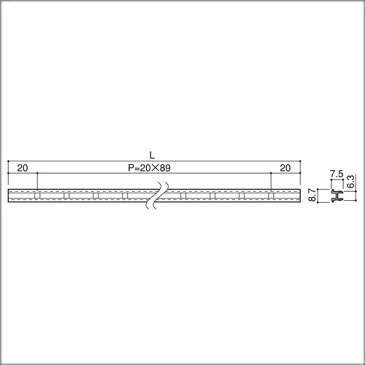 スリム棚柱(掘込用) KTR-5A 1820mm ホワイト 40本ケース入