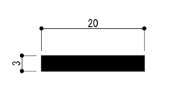 ���ƥ�쥹 �ե�åȥС� 3mm �����᤭ ʿ���� ʿ�� 3x20x2000mm