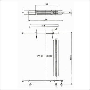 テーブル脚 アイアン DX-KT H670mm 右用