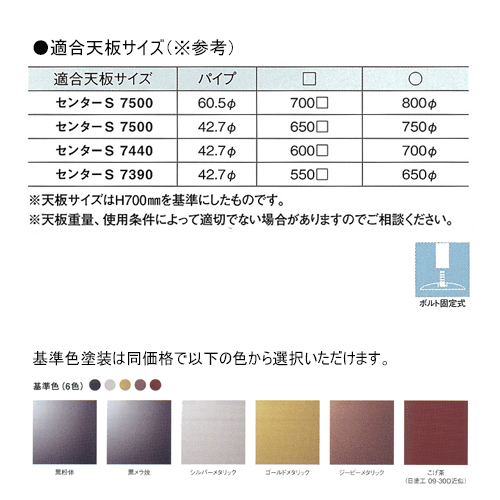 テーブル脚 アイアン DIY 脚 パーツ センターS7390 ベース390φ パイプ42.7φ 受座24...