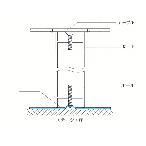 DSPポール脚用 ラウンドベース 360mm 黒塗装仕上 [3]