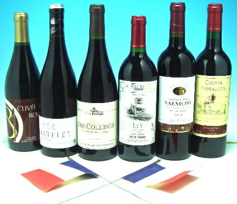 フランス産　テーブルワイン赤　6本入：お試しセット【飲み比べS】【赤S】