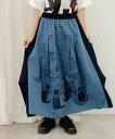 scolar スカラー 152605:水槽を眺めるネコ柄 切替スカート