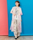 is scolar イズスカラー 552250:花フルーツ柄シアーシャツワンピース