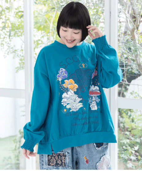 scolar スカラー 153666：きのこ花十字架スカ子ロンT