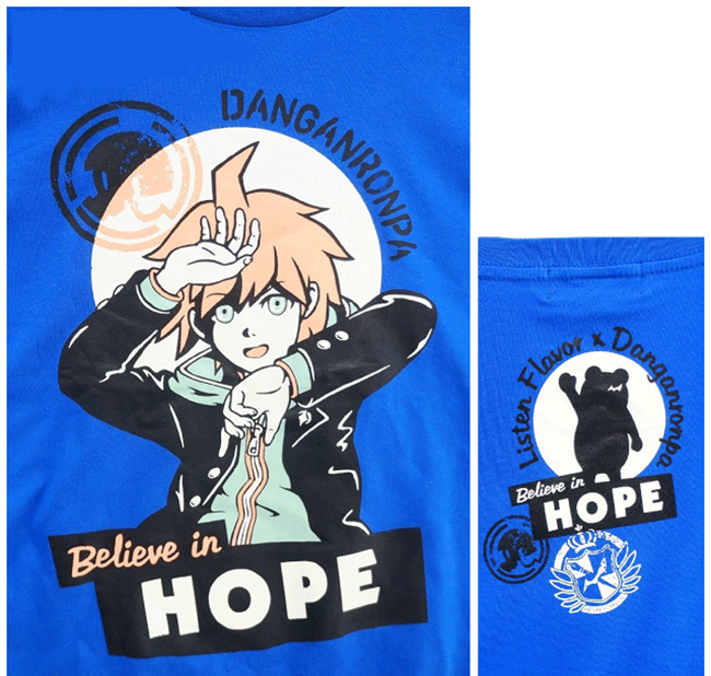 ＊NEW UP＊　『　LISTENFLAVOR　×　ダンガンロンパ　』　＼超高校級の幸運／苗木誠の希望Tシャツ ダンガンロンパTシャツ　LISTENFLAVOR　リッスンフレーバー　ダンガンロンパ　モノクマ　ケラ　KERA　ダンガンロンパパーカーモノクマパーカー
