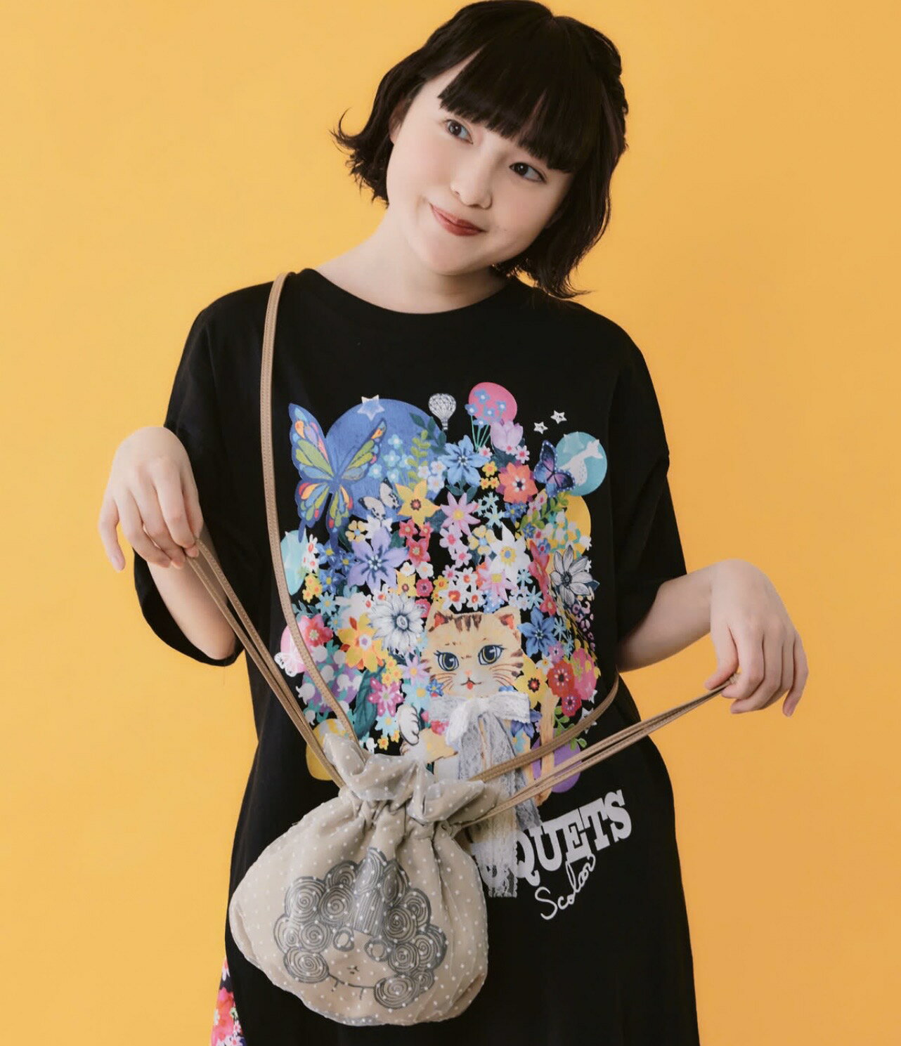 Rakuten - scolar 　 スカラー　　662438：スカラーちゃんドット柄巾着ミニショルダーバッグ