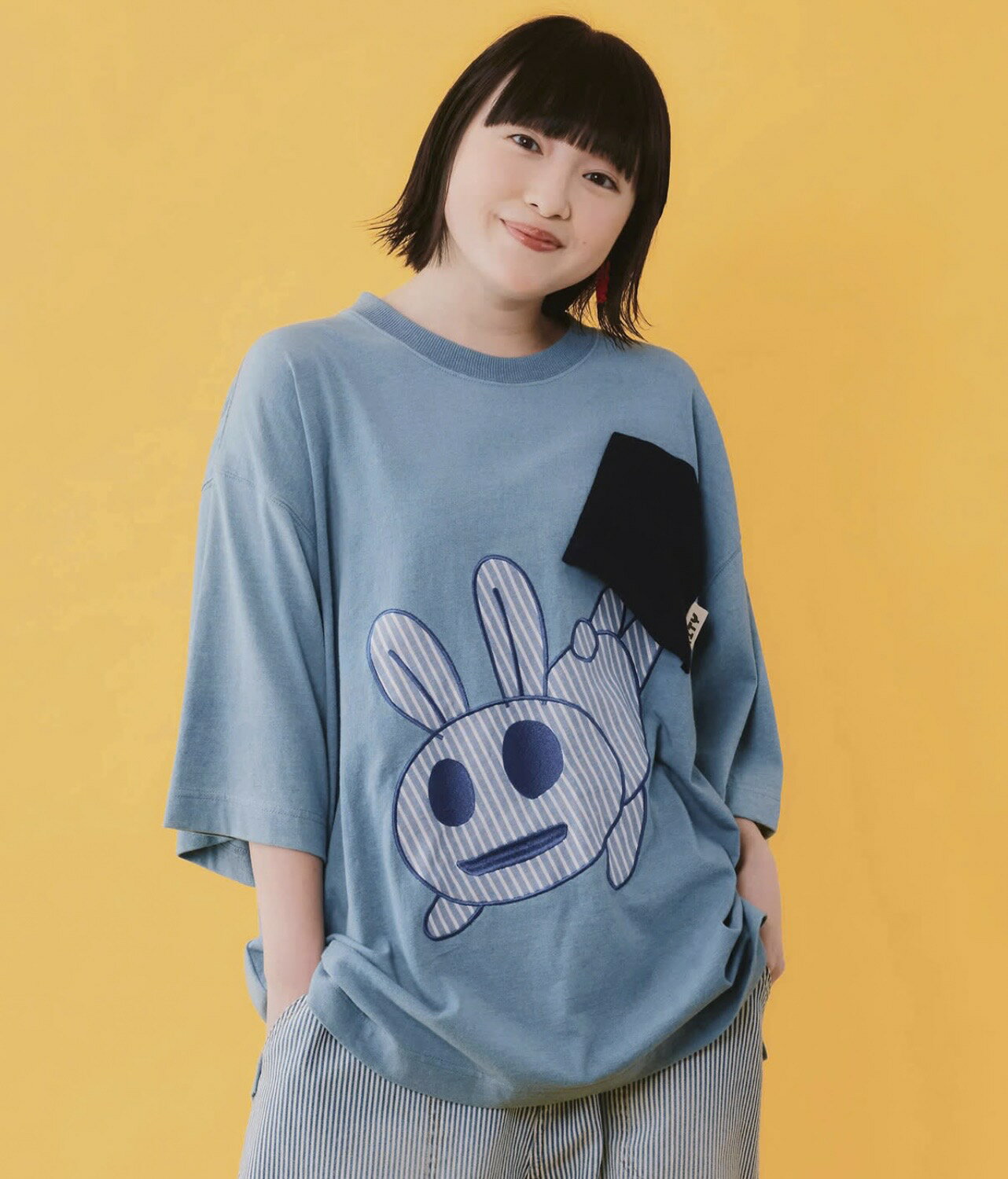 Rakuten - scolarparity スカラーパリティ　362112：ポケットからこぼれウサギ アップリケTシャツ