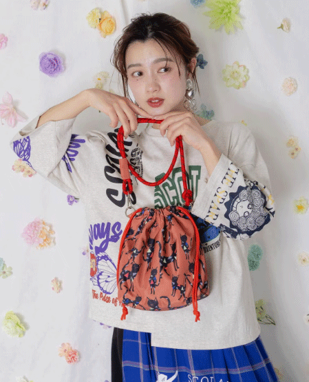 Rakuten - scolar スカラー　662430：3柄展開 ネコショルダー巾着バッグ