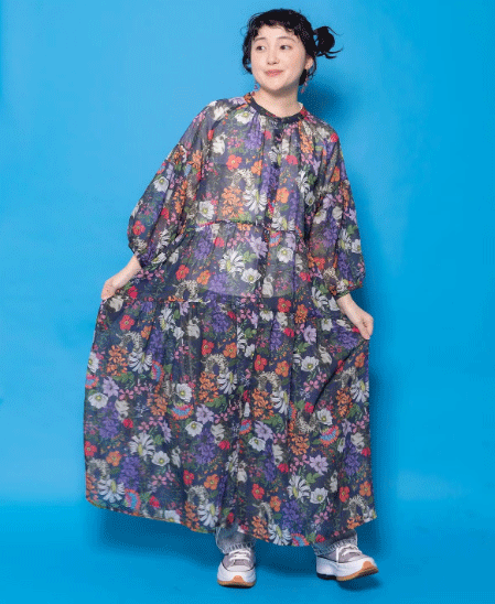 Rakuten - scolar スカラー　161674：花ネコ柄シアー素材ティアードシャツワンピ