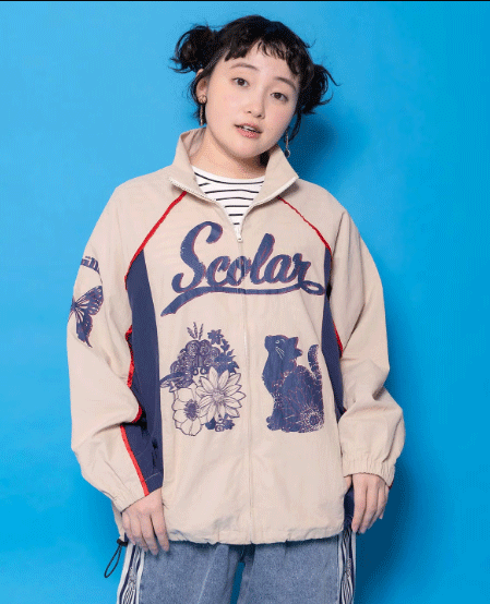 Rakuten - スカラー 　scolar 161668：スカラーちゃん×ネコ レーシング風ブルゾン