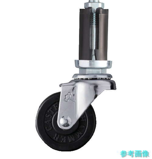 ハンマー 4203EU-R50 パイプ差込み旋回式ゴム車輪 50mm φ22~24用 【1個】