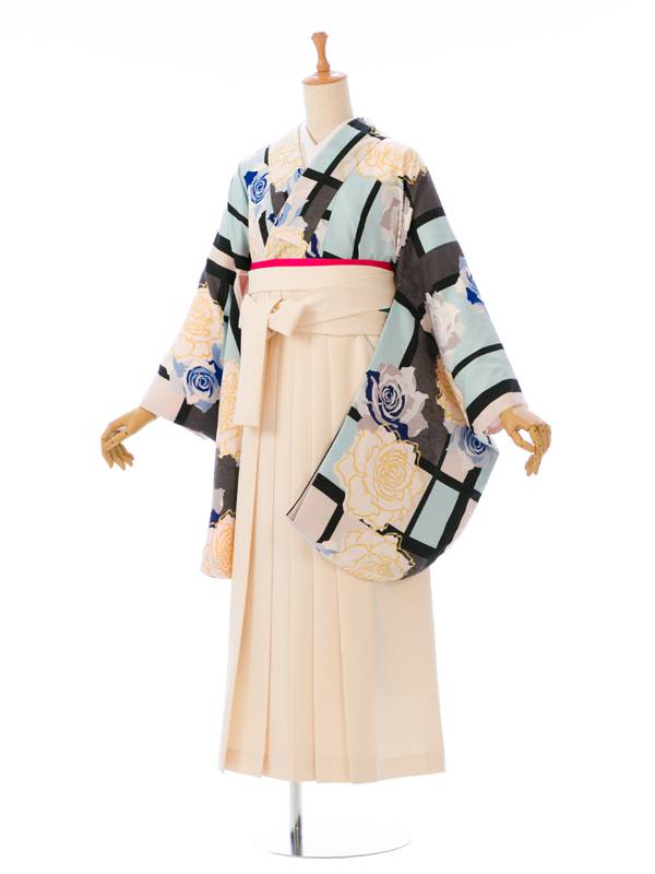 【レンタル】ブランド CECIL McBEE 卒業袴 レンタル 卒業式 袴 レンタル CECIL McBEE 水色 白 ブランド 袴 小物一式つき 新品足袋プレゼント R059_H157-26-1