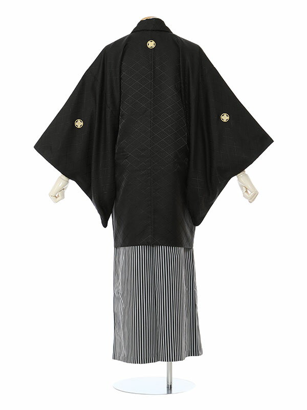 【レンタル】成人式 袴レンタル 男 《身長165~170cm前後》 紋付袴 フルセット レンタル 男性着物レンタル 羽織袴 成人式レンタル メンズ 人気 かっこいい レトロ モダン 二十歳 正月 イベント 貸衣装 和服 黒紋付 羽織袴 E-SV07-5-1