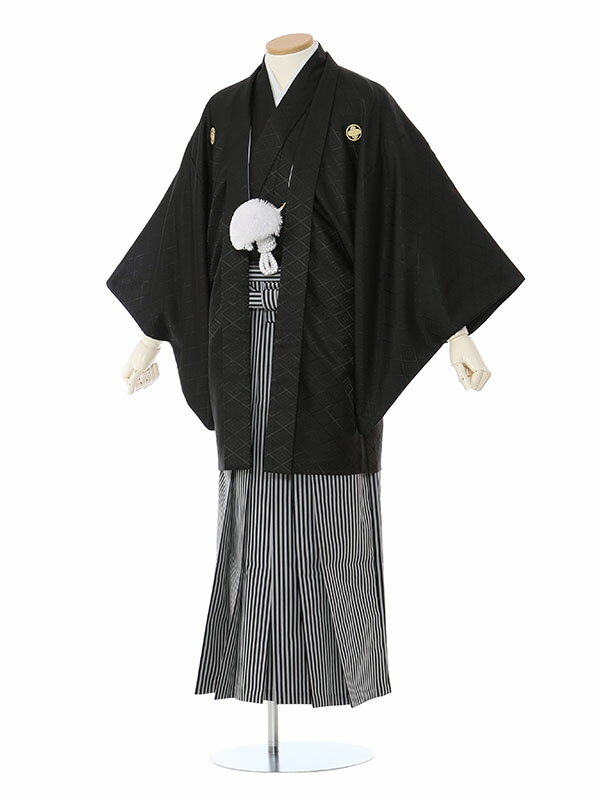 【レンタル】成人式 袴レンタル 男 《身長165~170cm前後》 紋付袴 フルセット レンタル 男性着物レンタル 羽織袴 成人式レンタル メンズ 人気 かっこいい レトロ モダン 二十歳 正月 イベント 貸衣装 和服 黒紋付 羽織袴 E-SV07-5-1