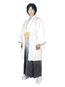 【レンタル】白紋付白/銀ぼかし袴 紋付12点フルセット 往復送料無料 代引き手数料無料 新品足袋プレゼント|卒業式 結婚式 成人式 レンタル袴 レンタル衣装 袴セット ぼかし 羽織袴 紋付袴 袴レンタル 紋付羽織袴 男 袴 男性 セット メンズ 貸衣装 紋付き袴 着物 E-SV03-6-1通販