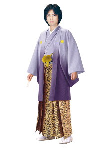 【レンタル】紫紋付金亀甲袴 紋付12点フルセット 往復送料無料 代引き手数料無料 新品足袋プレゼント|卒業式 結婚式 成人式 レンタル袴 レンタル衣装 袴セット 羽織袴 紋付袴 袴レンタル 紋付羽織袴 男 袴 男性 セット メンズ 貸衣装 紋付き袴 紋付 羽織 着物 紫 E-SV10-7-1キャンペーン