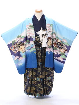 【レンタル】 七五三 着物 3歳 七五三 七五三 着物 こども着物 花うさぎ 3歳 男の子 貸衣装 往復送料無料 七五三 3歳 3才 袴 七五三フルセット付 新品足袋プレゼント E-3-020