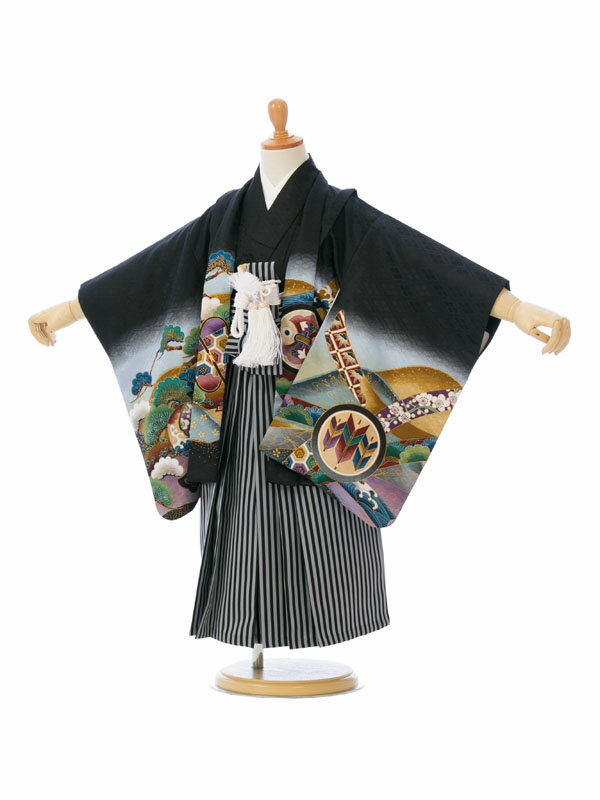 【レンタル】 七五三 着物 3歳 こども男の子 貸衣装 送料無料 3才 袴 七五三フルセット付 新品足袋プレゼント HAO3258