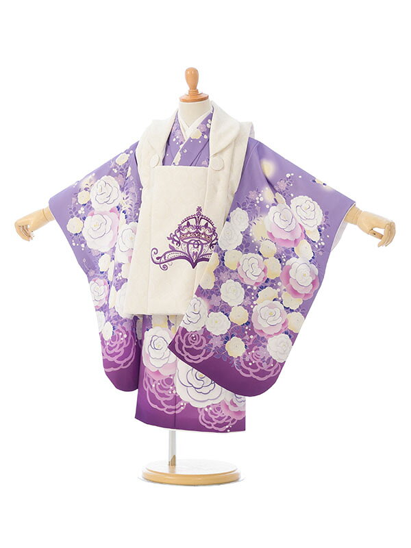 【レンタル】【七五三 着物 レンタル 3歳】七五三 着物 3歳|七五三|貸衣装|七五三 3歳 レンタル|新品足袋プレゼント|子供|レンタル|七五三 3歳被布セット 送料無料七五三 3歳着物レンタル 七五三 被布 七五三フルセット付 髪飾り付 着せ方マニュアル付 HAPH727