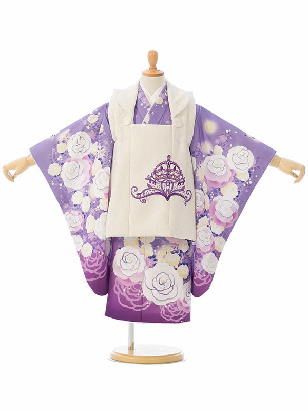 【レンタル】【七五三 着物 レンタル 3歳】七五三 着物 3歳|七五三|貸衣装|七五三 3歳 レンタル|新品足袋プレゼント|子供|レンタル|七五三 3歳被布セット 送料無料七五三 3歳着物レンタル 七五三 被布 七五三フルセット付 髪飾り付 着せ方マニュアル付 HAPH727