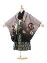 【レンタル】式部浪漫兜 富士 羽織:グレー×黒地 着物:黒地 袴:シルバー地七五三 5歳着物レンタル七五三 着物 貸衣装 往復送料無料 七五三 レンタル5歳 袴七五三フルセット付5-852