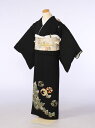 【レンタル】 留袖レンタルフルセット Mサイズ 結婚式 母親 和服 列席 親族 留袖 147cm~157cm ~13号 黒留袖 レンタル 送料無料 新品足袋プレゼント 小物一式つき 五つ紋 五三桐 結婚式 正装 和服 75A059
