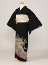 【レンタル】 留袖レンタルフルセット Mサイズ 黒留袖 レンタル 結婚式 母親 和服 列席 親族 留袖 143cm~153cm ~11号 送料無料 新品足袋プレゼント 小物一式つき 五つ紋 五三桐 結婚式 正装 和服 5K207