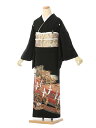 【レンタル】留袖 レンタル フルセット Mサイズ 150cm~160cm 13号まで 黒留袖 レンタル 50代 60代 末広付 結婚式 母親 和服 列席 親族 着物 送料無料 新品足袋プレゼント 小物一式付 草履バッグセット付 五つ紋 五三桐 結婚式 正装 和服 お値打ち 仲人 74A284