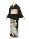 【レンタル】留袖 レンタル フルセット Mサイズ 155cm~158cm 13号まで 黒留袖 レンタル 40代 50代 60代 末広付 結婚式 母親 和服 列席 親族 着物 送料無料 新品足袋プレゼント 小物一式付 草履バッグセット付 五つ紋 五三桐 結婚式 正装 和服 お値打ち 仲人 4A1205