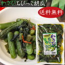 【送料無料】わさびちびっこ胡瓜 300g ちびっこキュウリ わさび茎 わさび葉 ご飯のお供 おつまみ わさびの葉 ワサビ ちびっ子胡瓜 漬物 和風惣菜 山葵 ワ...