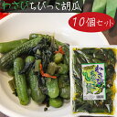 【送料無料】わさびちびっこ胡瓜 300g×10個 ちびっこキュウリ わさび茎 わさび葉 ご飯のお供 おつまみ わさびの葉 ワサビ ちびっ子胡瓜 漬物 和風惣菜 山葵 ワサビの葉 ちびっこ子きゅうり 季折