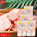 【送料無料】うめせんべい 80g×4個 お菓子 おつまみ 梅 せんべい かるせん 梅風味 駄菓子 お茶菓子 煎餅 お酒の肴 季折