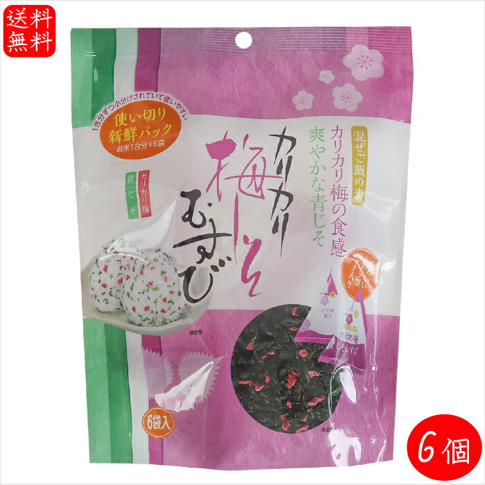 【送料無料】カリカリ梅しそむすび 48g(8g×6袋)×6個 カリカリ梅 青じそ 混ぜご飯の素 おにぎり お弁当 炊き込みご飯 季折